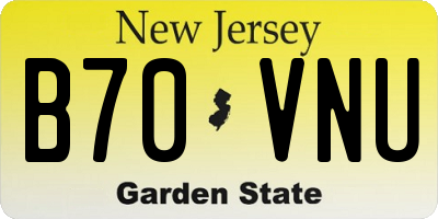 NJ license plate B70VNU