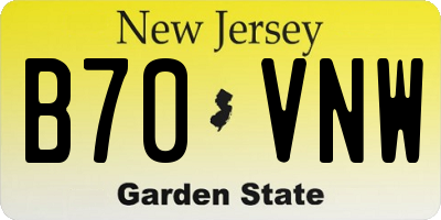 NJ license plate B70VNW
