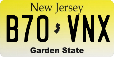 NJ license plate B70VNX