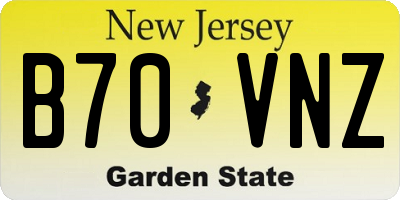NJ license plate B70VNZ