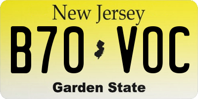 NJ license plate B70VOC