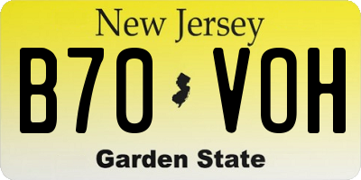 NJ license plate B70VOH