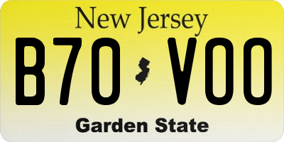NJ license plate B70VOO