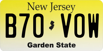NJ license plate B70VOW