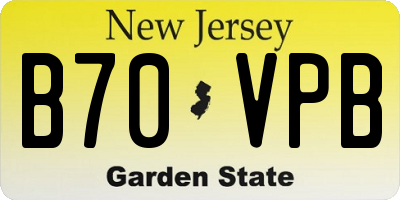 NJ license plate B70VPB