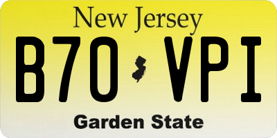 NJ license plate B70VPI