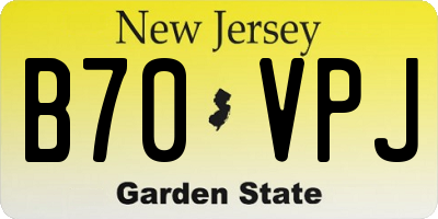 NJ license plate B70VPJ