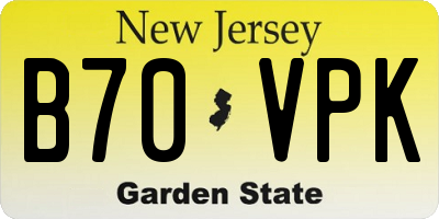 NJ license plate B70VPK