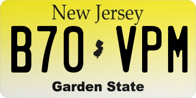 NJ license plate B70VPM