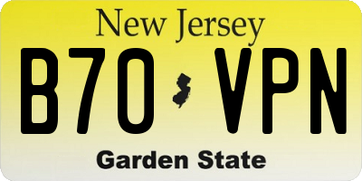NJ license plate B70VPN