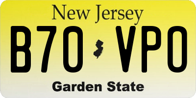 NJ license plate B70VPO