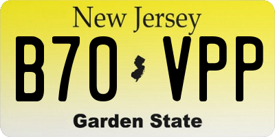 NJ license plate B70VPP
