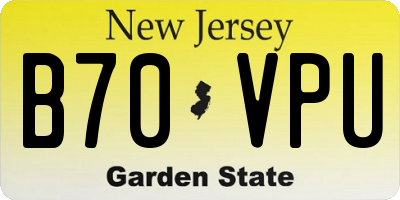 NJ license plate B70VPU