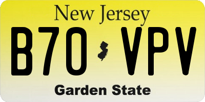 NJ license plate B70VPV