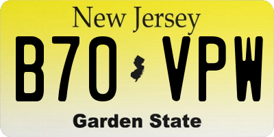 NJ license plate B70VPW