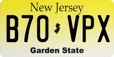 NJ license plate B70VPX