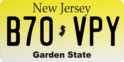 NJ license plate B70VPY