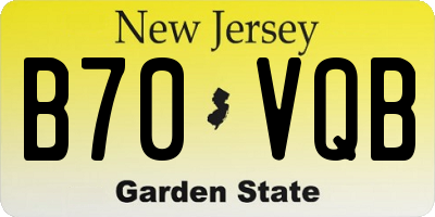NJ license plate B70VQB