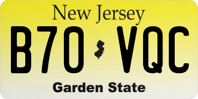 NJ license plate B70VQC