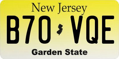 NJ license plate B70VQE
