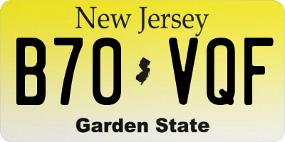 NJ license plate B70VQF