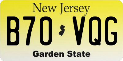 NJ license plate B70VQG