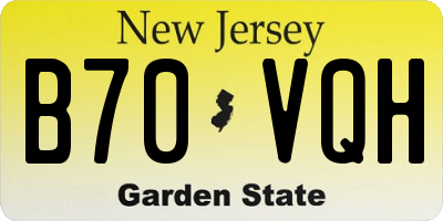 NJ license plate B70VQH