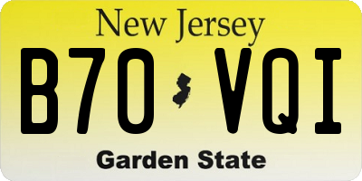 NJ license plate B70VQI