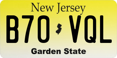 NJ license plate B70VQL