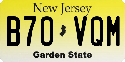 NJ license plate B70VQM