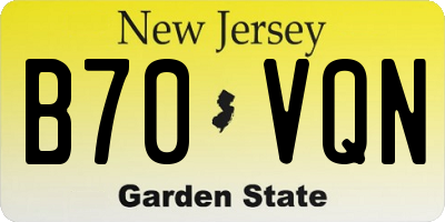 NJ license plate B70VQN