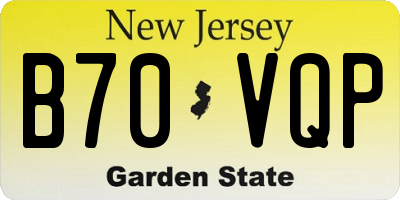 NJ license plate B70VQP