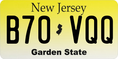NJ license plate B70VQQ
