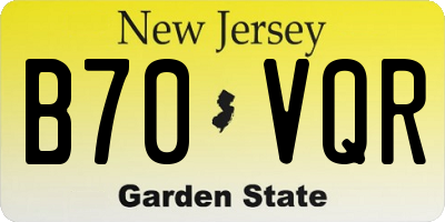 NJ license plate B70VQR