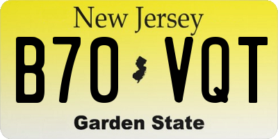 NJ license plate B70VQT