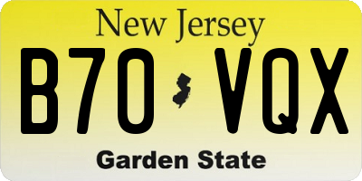 NJ license plate B70VQX