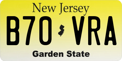 NJ license plate B70VRA