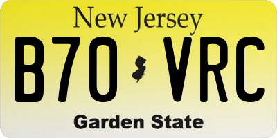 NJ license plate B70VRC