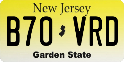 NJ license plate B70VRD