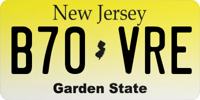NJ license plate B70VRE