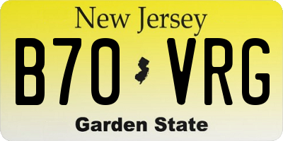 NJ license plate B70VRG