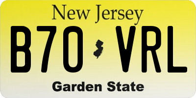 NJ license plate B70VRL