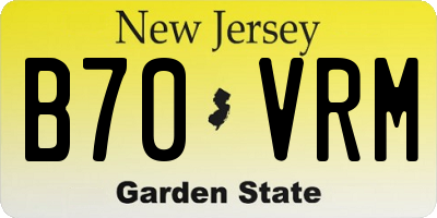 NJ license plate B70VRM