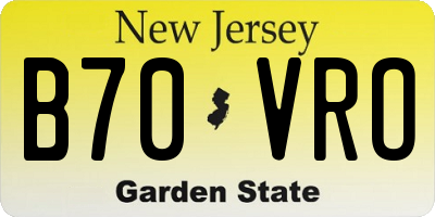 NJ license plate B70VRO