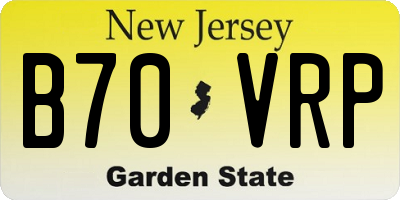 NJ license plate B70VRP