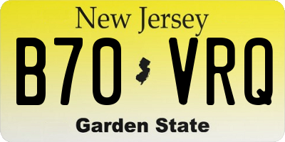 NJ license plate B70VRQ