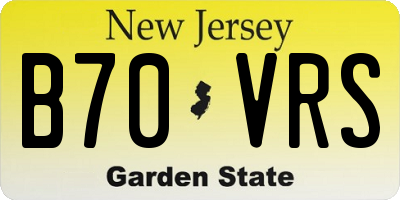 NJ license plate B70VRS