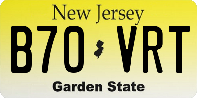 NJ license plate B70VRT