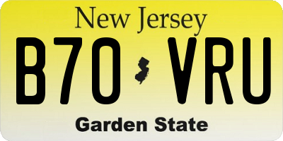 NJ license plate B70VRU