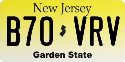 NJ license plate B70VRV